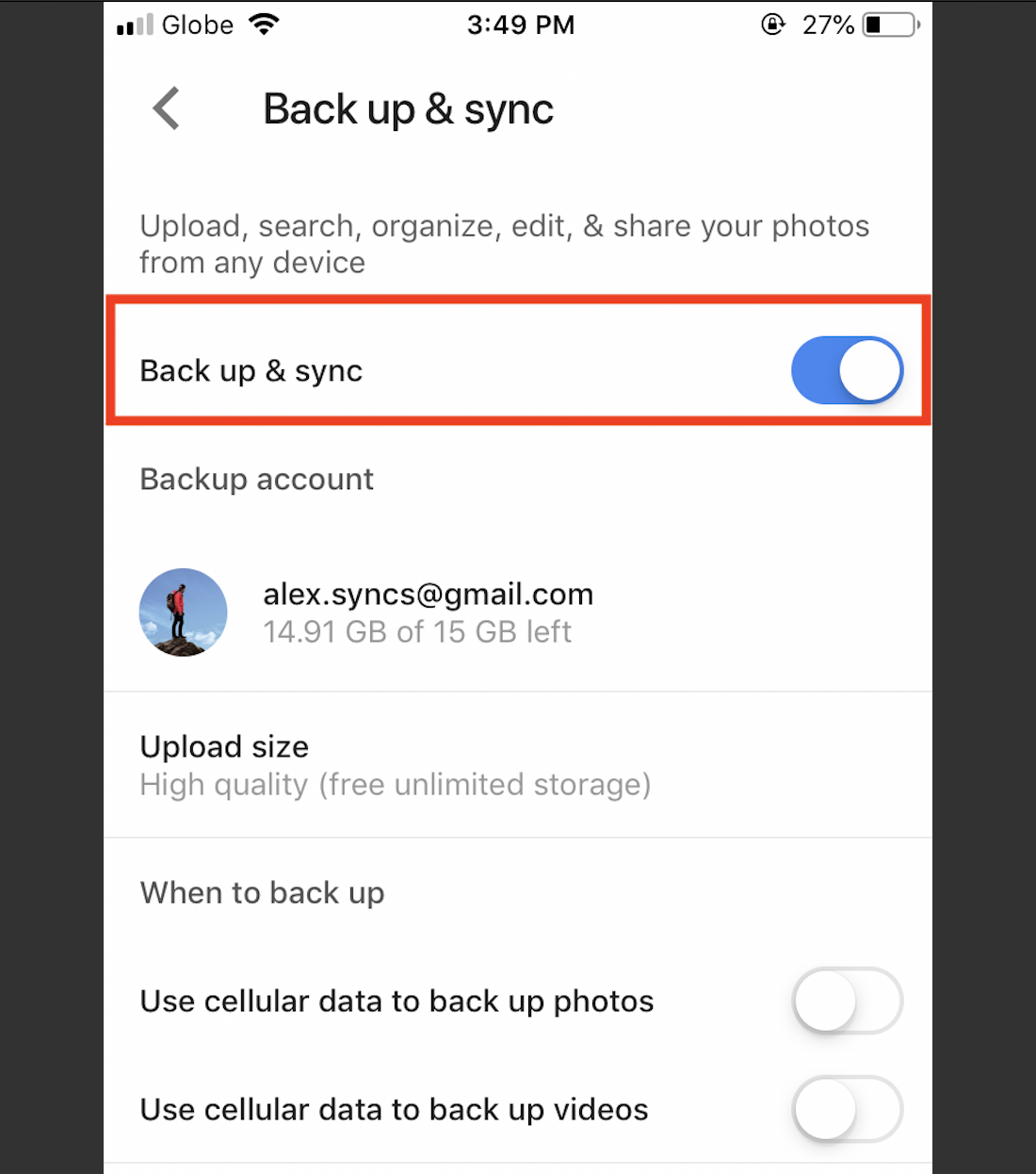 how to sync google photos from phone to computer